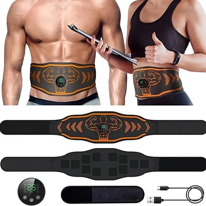 Smart EMS massage belt fitness equipment with rechargeable battery and timing function