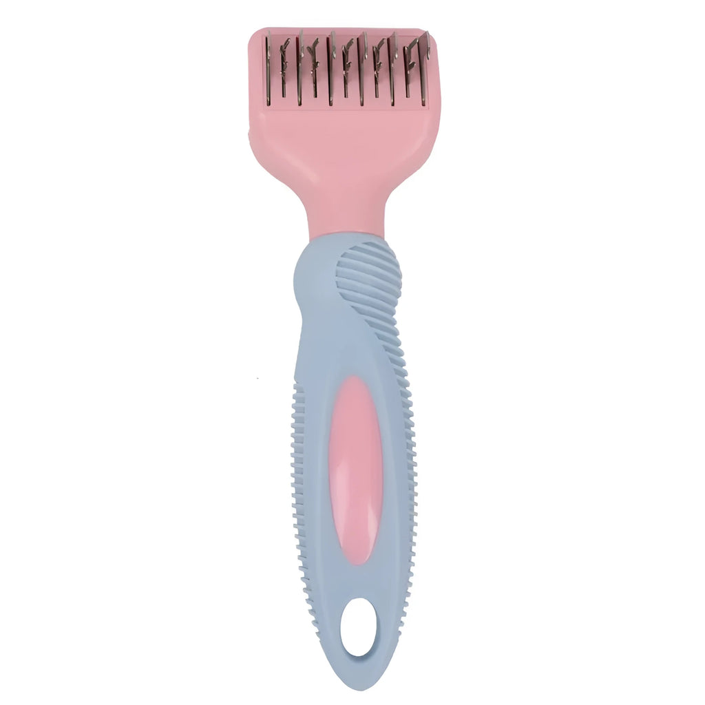 4-in-1 stainless steel pet grooming comb for dogs and cats with deshedding, massage, and combing functions
