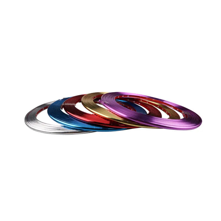 Electroplated purple PVC wheel hub protection strip on 8 metre roll for car wheel decoration