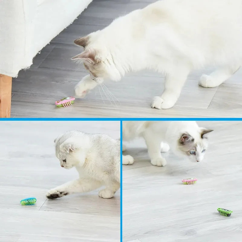 Mini electric bug pet toy with animal shape and automatic direction change feature