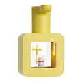 Yellow automatic sensor soap dispenser with cartoon design for children's bathrooms