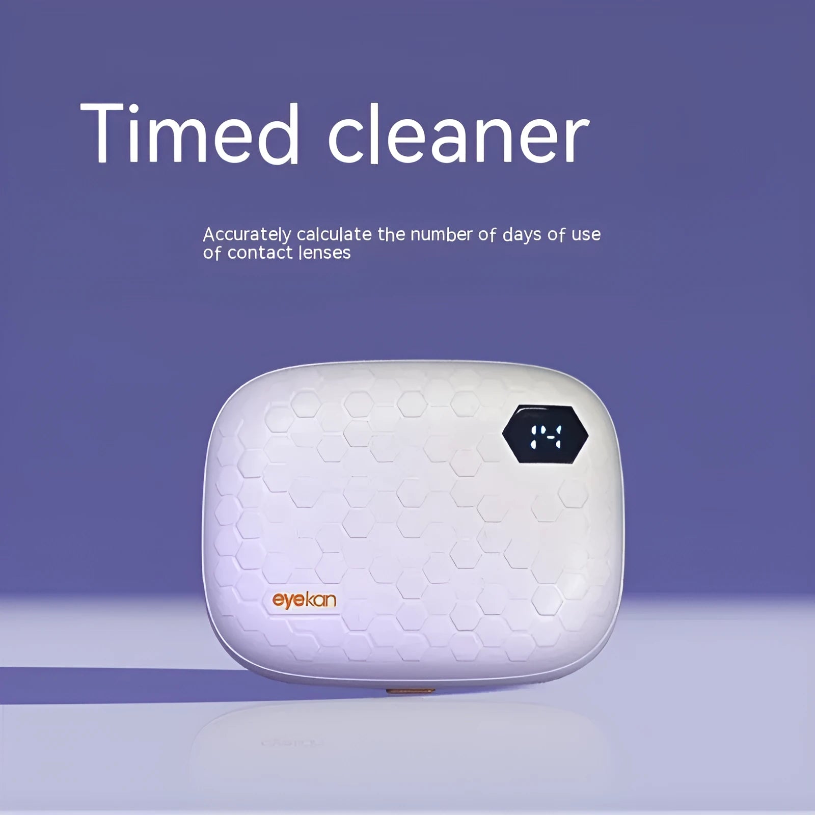Automatic electric ultrasonic cleaning machine for invisible glasses in pearl white, showing compact size