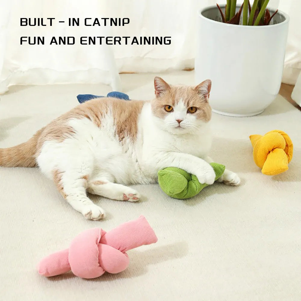 White natural cotton dog rope toy with hand-tied knots for tug play and dental flossing