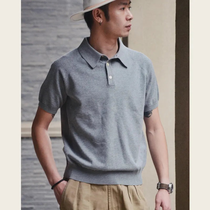 Retro slim fit men's cotton short-sleeved t-shirt shown in a dark brown colour.