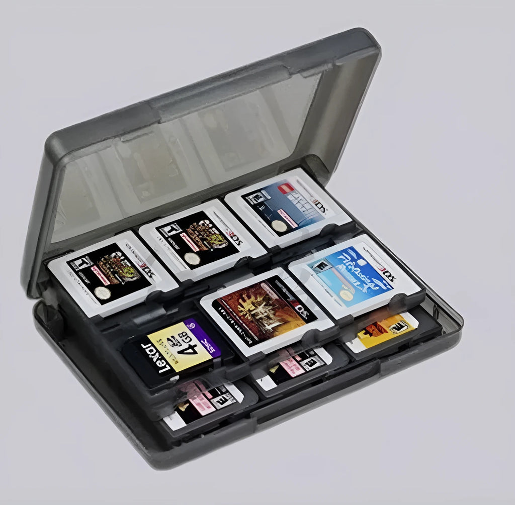 Black Nintendo DS and 3DS 28-in-1 game card storage box made of PP plastic