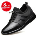Men's black invisible height increasing casual trainers with chunky rubber sole