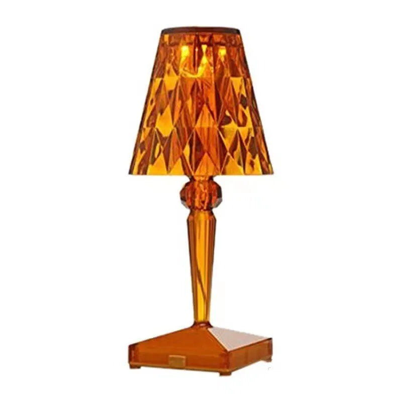 Portable touch projection night light with rose gold plating and acrylic construction