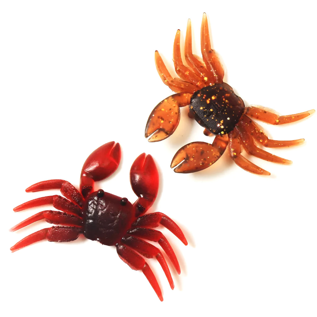 8 cm PVC crab fishing lure in red and brown colour options