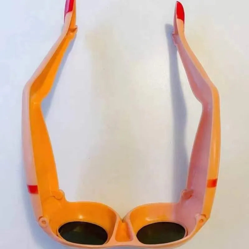 Orange personality leg hip sunglasses with 15cm width dimensions