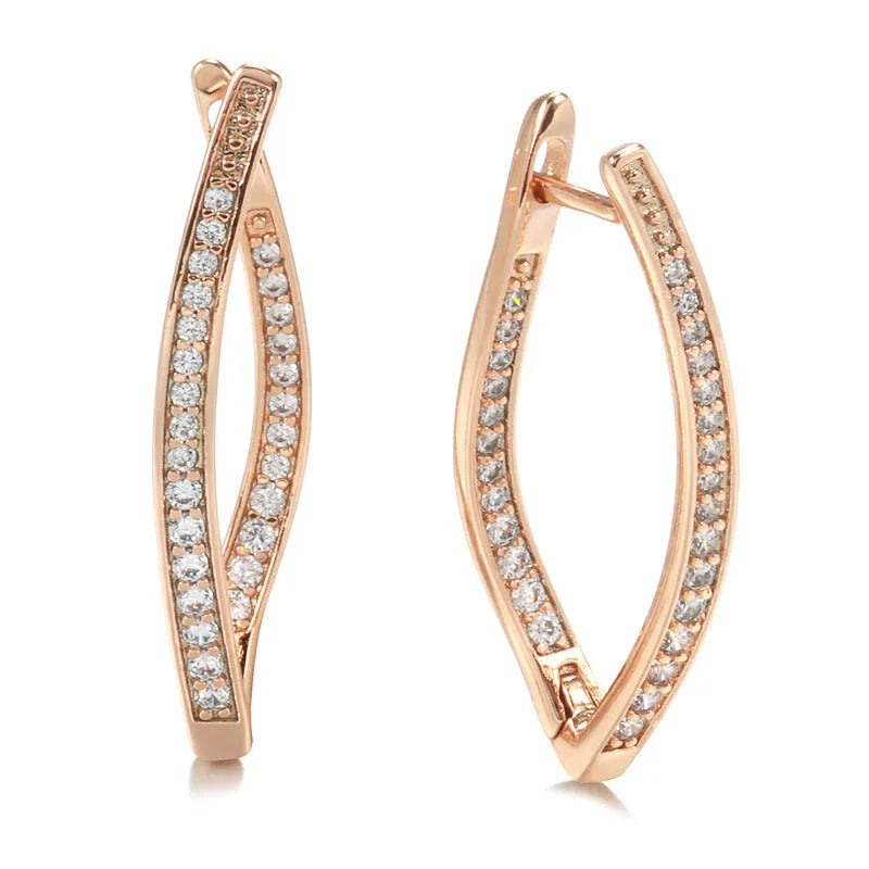 A pair of H0493 colour geometric zircon eardrops for women, made from copper with an ins style design.