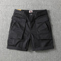 Men's cotton cargo shorts with multiple pockets in army green colour