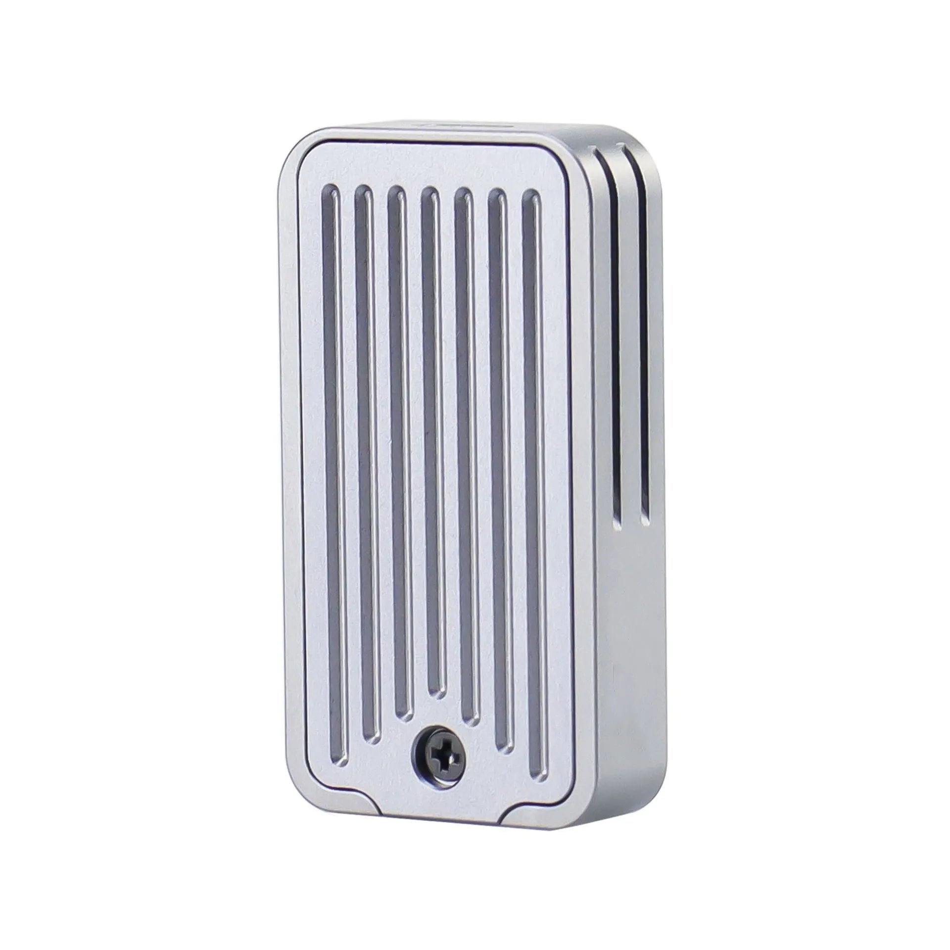 Aluminium alloy M.2 NVMe and SATA external SSD enclosure with USB-C port, measuring 5.2cm by 2.8cm.