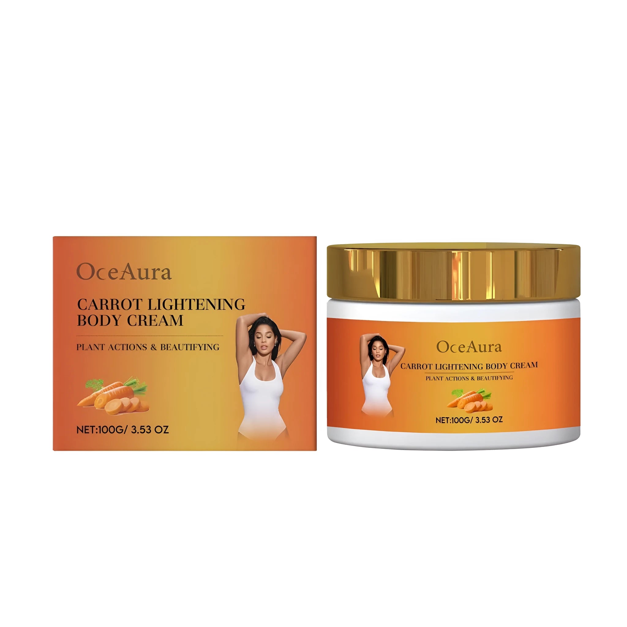 100g tube of carrot lightening body cream with vitamin C and botanical oils