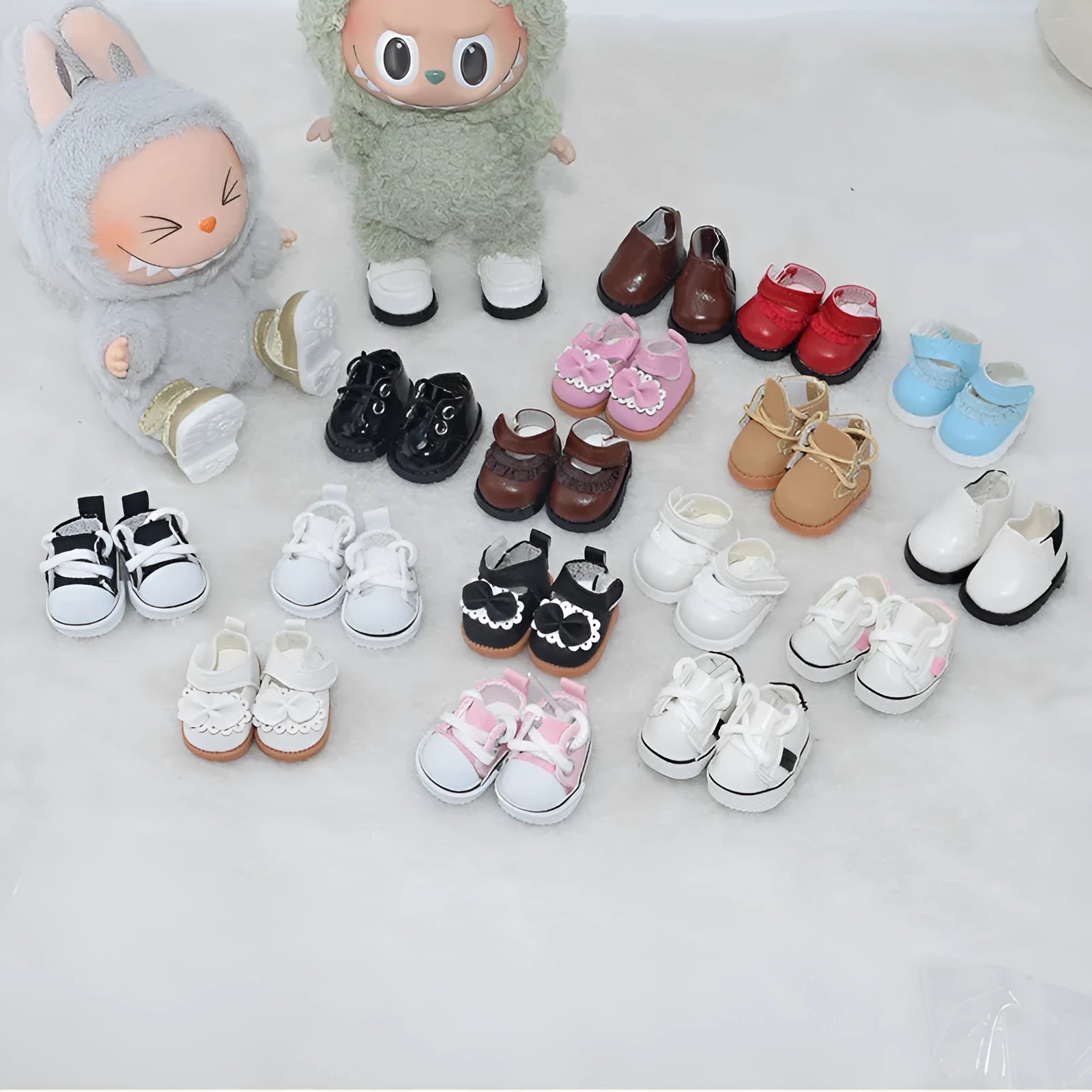 17cm doll replacement shoes in multiple colours and styles including boots and leather shoes