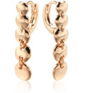 Retro gold-coloured copper circle earrings with woven texture and long dangle design