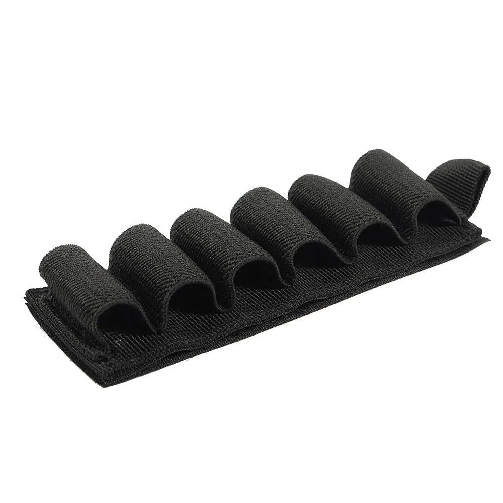 Tactical 6-hole storage sticker in 1000D nylon, shown in army colour, measuring 5 by 16.5 centimetres.