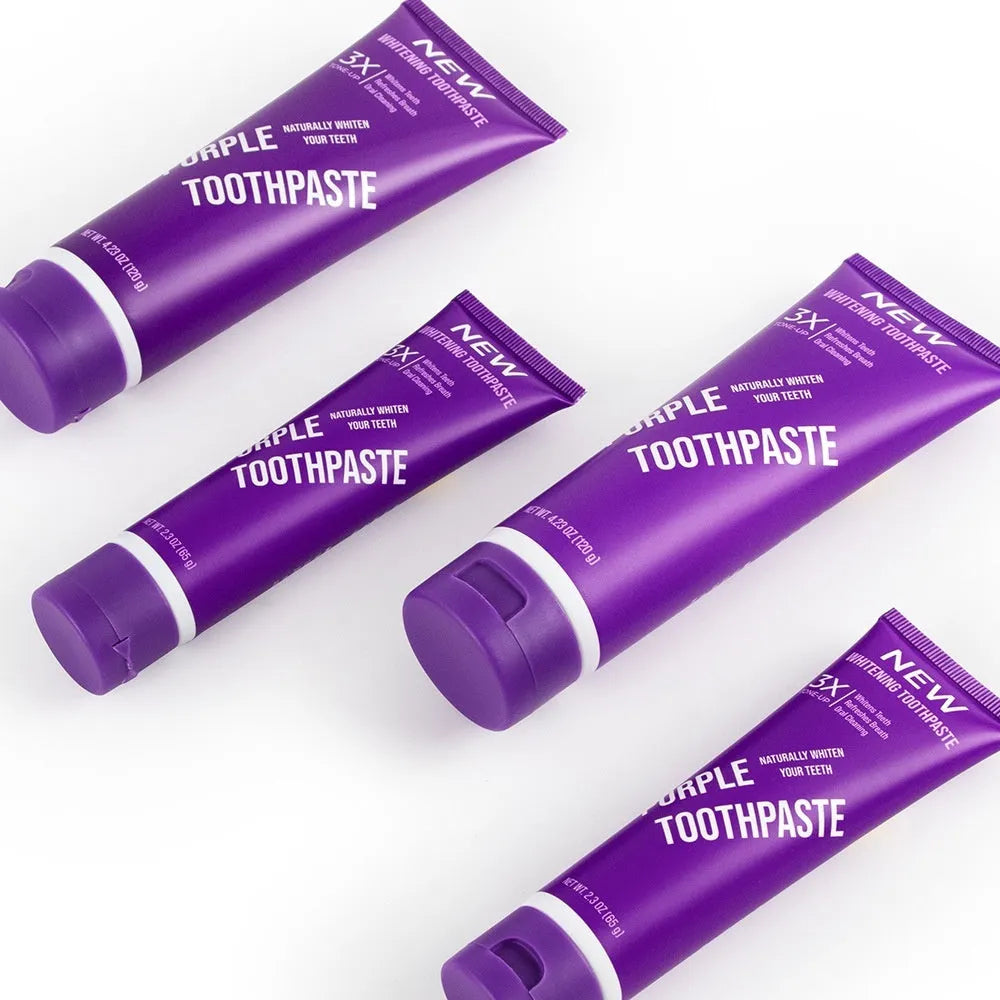Purple whitening toothpaste for adults in 120g size with whitening function