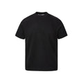 Short sleeve loose fit top with air layer stitching texture in black colour