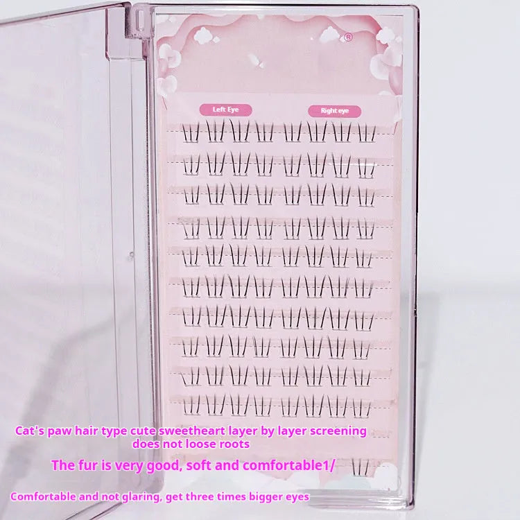 Segmented false eyelashes for lower lash line with 12 rows in 4-5-6mm graduated lengths