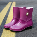 Women's PVC rain boots in black, beige or purple with non-slip soles sizes 36-40