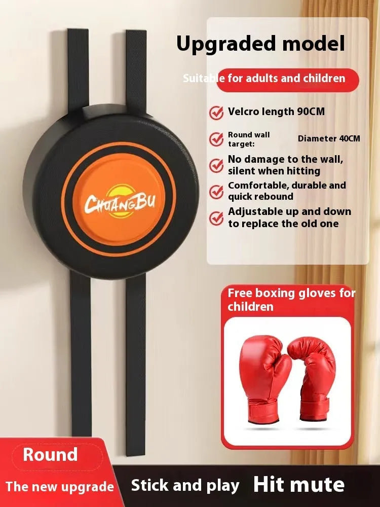 Wall-mounted PU boxing sandbag target in round and square designs for home training