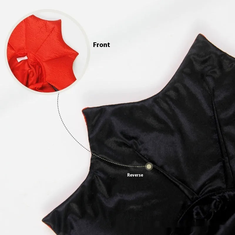 Black and red Halloween costume for cat or dog with European American styling