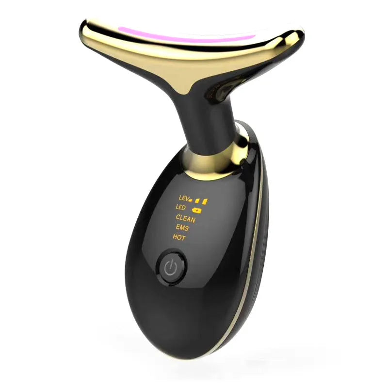 EMS thermal neck massager device with LED lights for skin tightening and wrinkle reduction