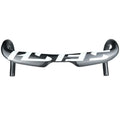 Carbon fibre road bicycle drop handlebar showing ergonomic shape, available in multiple widths.