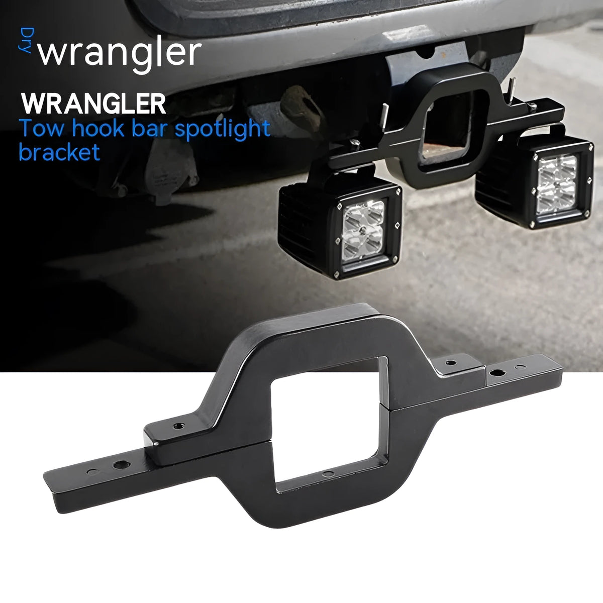 Black aluminum alloy LED reversing light bracket for Jeep Wrangler off-road vehicle