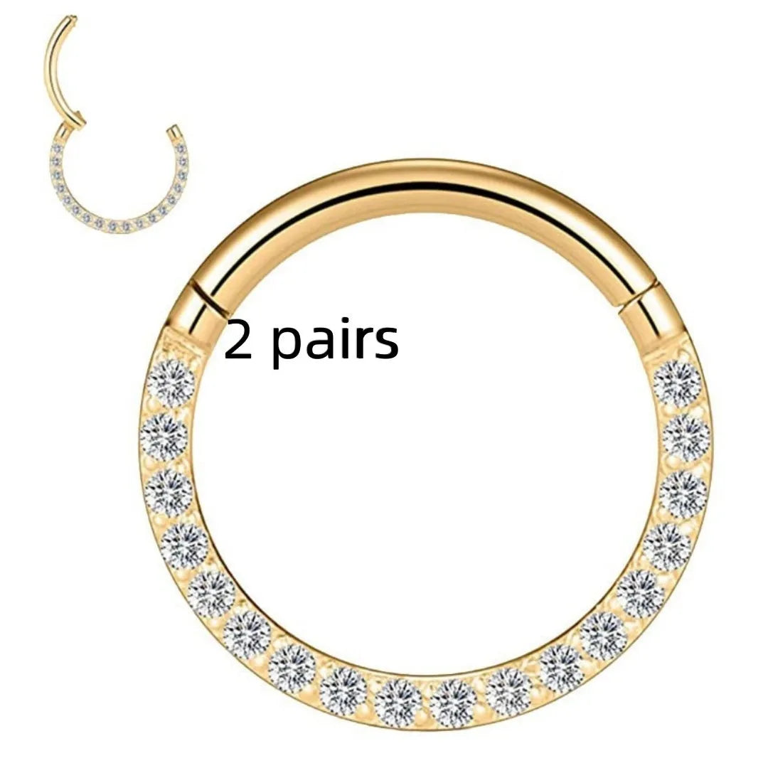 316 stainless steel seamless nose ring hoop in gold, rose gold, silver, and black colour options.
