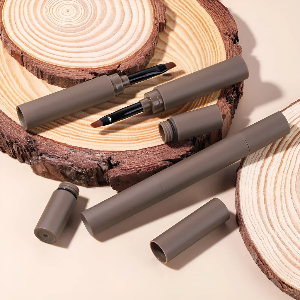 Double-headed eyebrow cream cosmetic in choice of five colours for brow shaping.