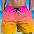 Men's gradient colour 3D digitally printed sports shorts made from mesh fabric with micro elasticity