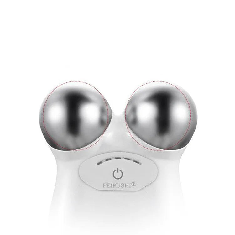 Pink and white micro current facial lifting device with compact design