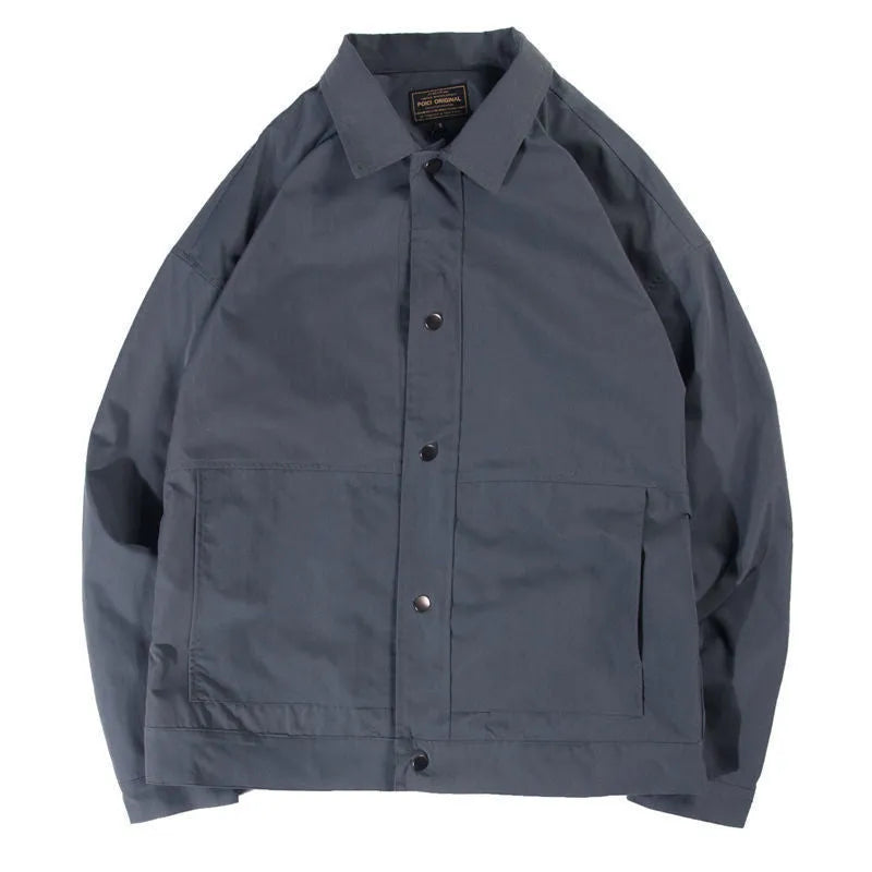 Korean style men's single-layer thin jacket in polyester fabric for spring and autumn wear
