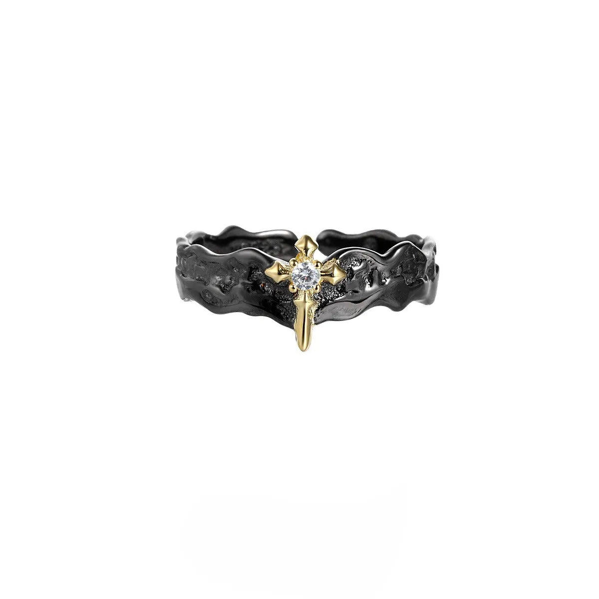 Princess Knight adjustable opening couple ring in electroplated silver with original matching design