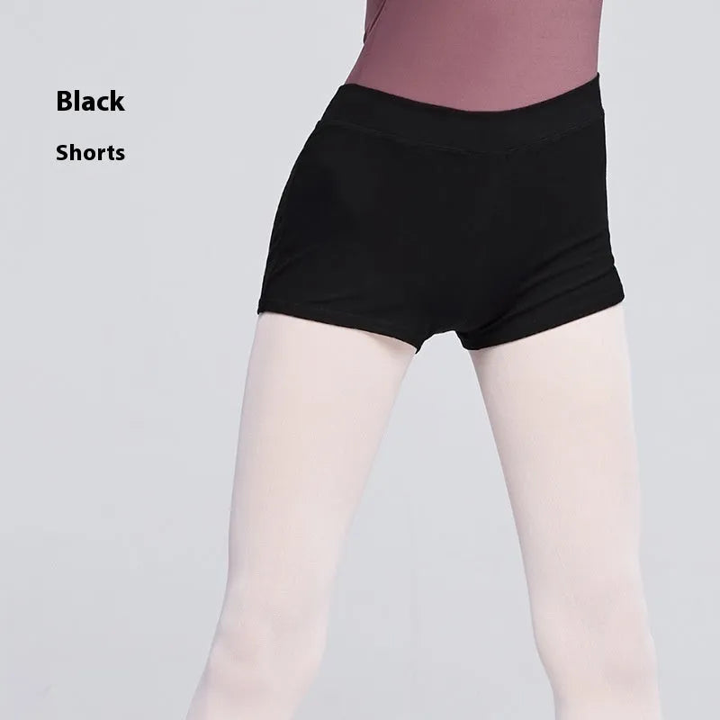 Black cotton women's ballet practice dance pants for fitness and exercise