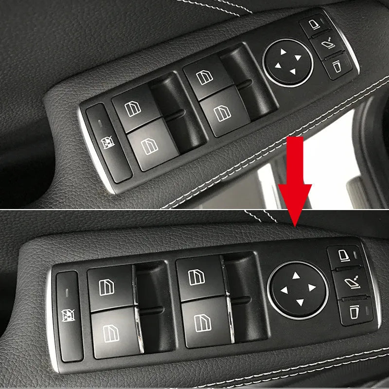 Black glitter decorative stickers for car window lift buttons with ABS plastic construction