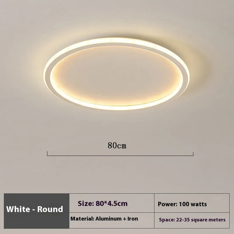 Circular modern LED ceiling lamp in black finish with dimming and multiple light colour options.