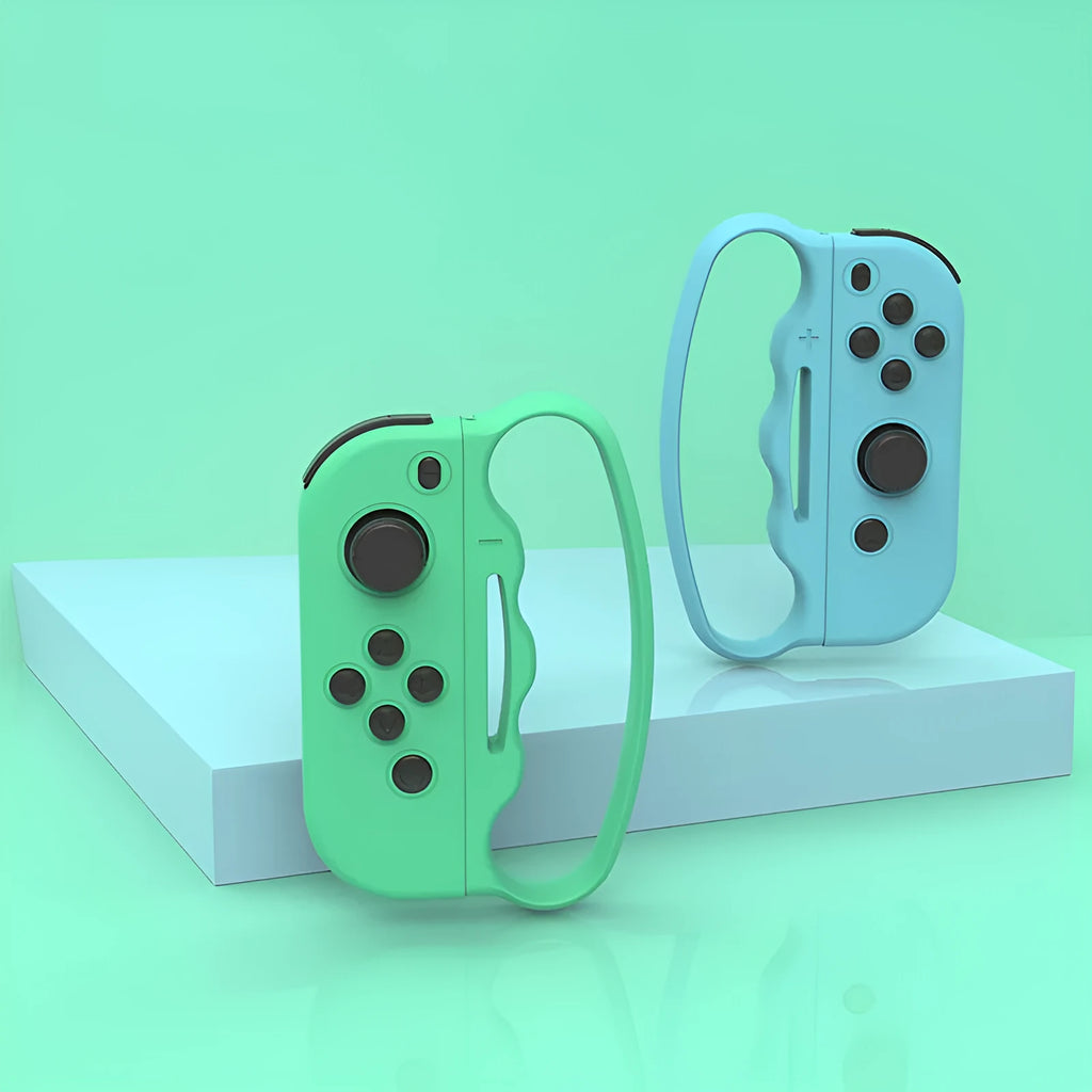 Joy-Con controller game handle grip set with hand rope attachments for boxing gameplay