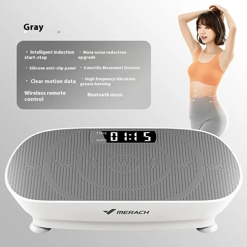 Grey smart power plate massage board with Bluetooth connectivity and US power plug