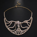 Geometric alloy party mask with rhinestone patchwork detailing in gold or silver electroplated finish