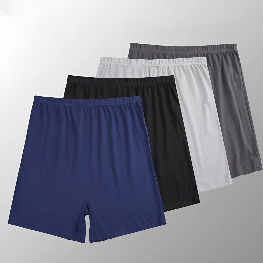 Men's solid colour high-waist boxer shorts in modal fabric, shown in black, on a plain background.
