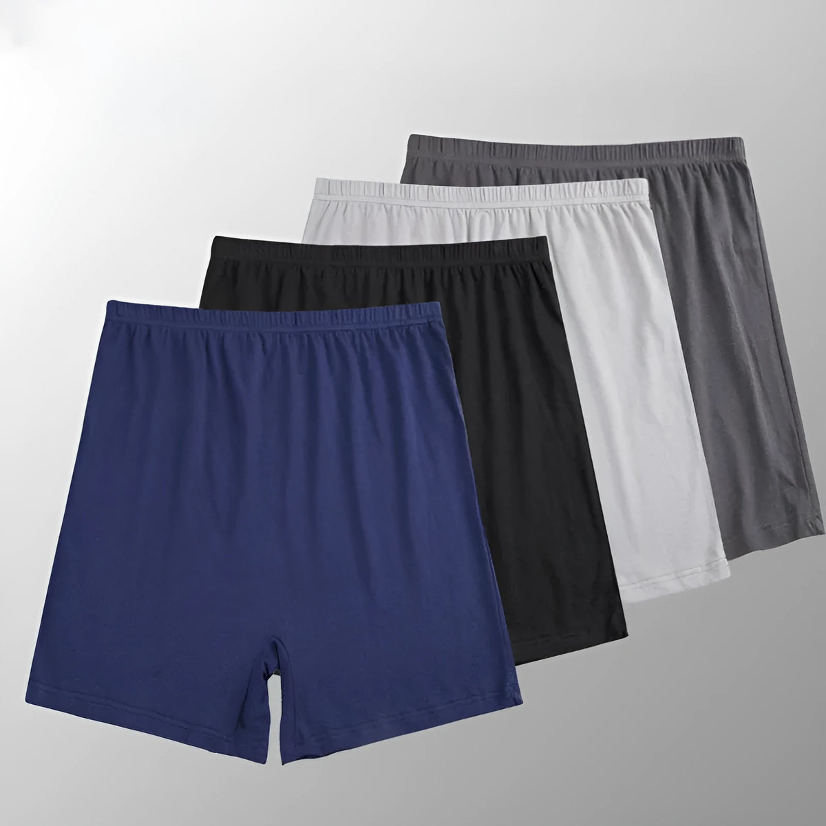 Men's solid colour high-waist boxer shorts in modal fabric, shown in black, on a plain background.