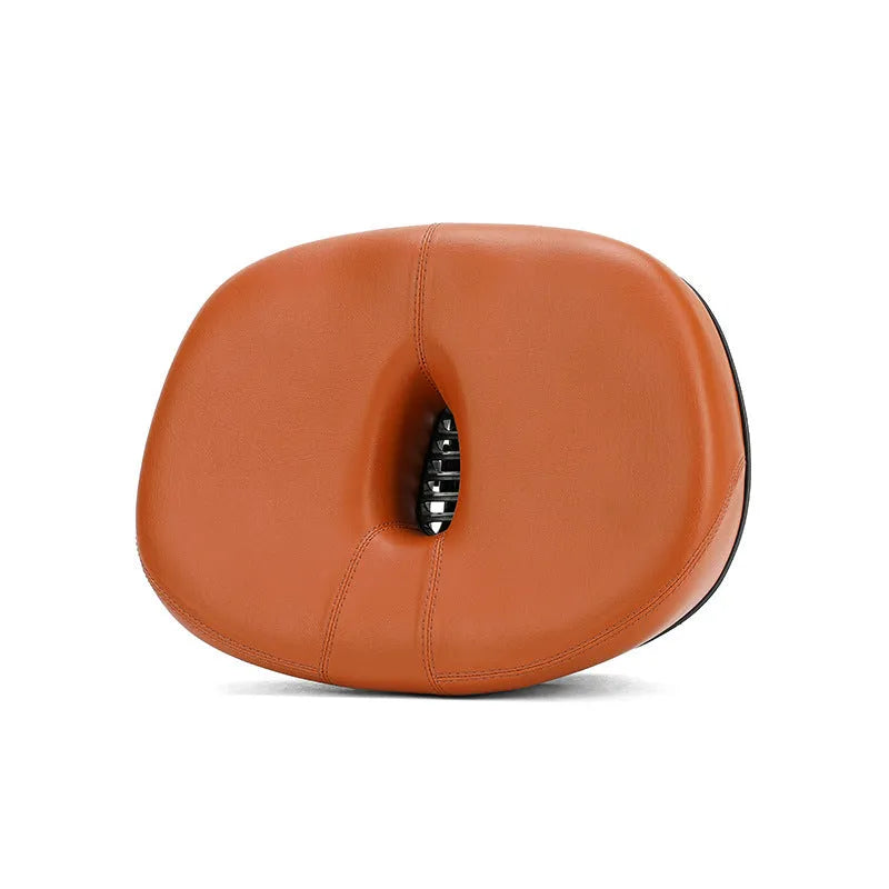 Large bicycle saddle with thickened rubber ball padding and PU leather cover in red, grey or light brown