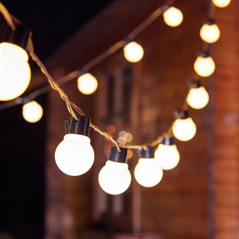 10 metre black solar string lights with 40 transparent plastic bulbs for outdoor festival decoration