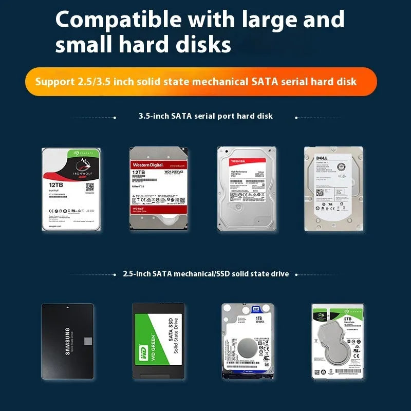 USB 3.0 external hard drive enclosure for 3.5-inch SATA disks with sliding cover design
