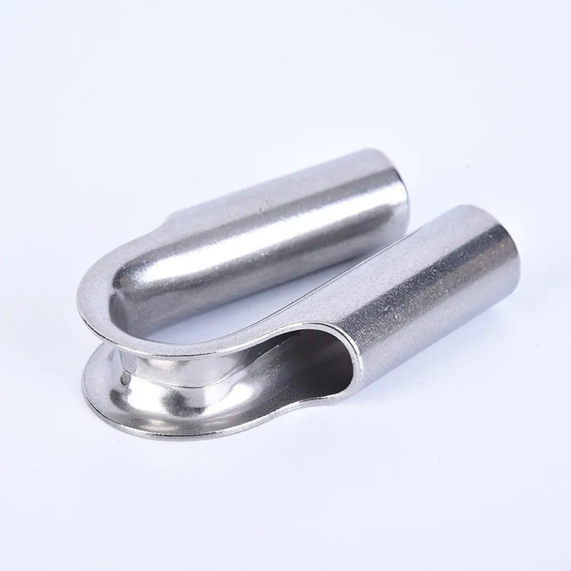 Stainless steel chicken heart ring sleeve for mounting on tubular pipes in various sizes.