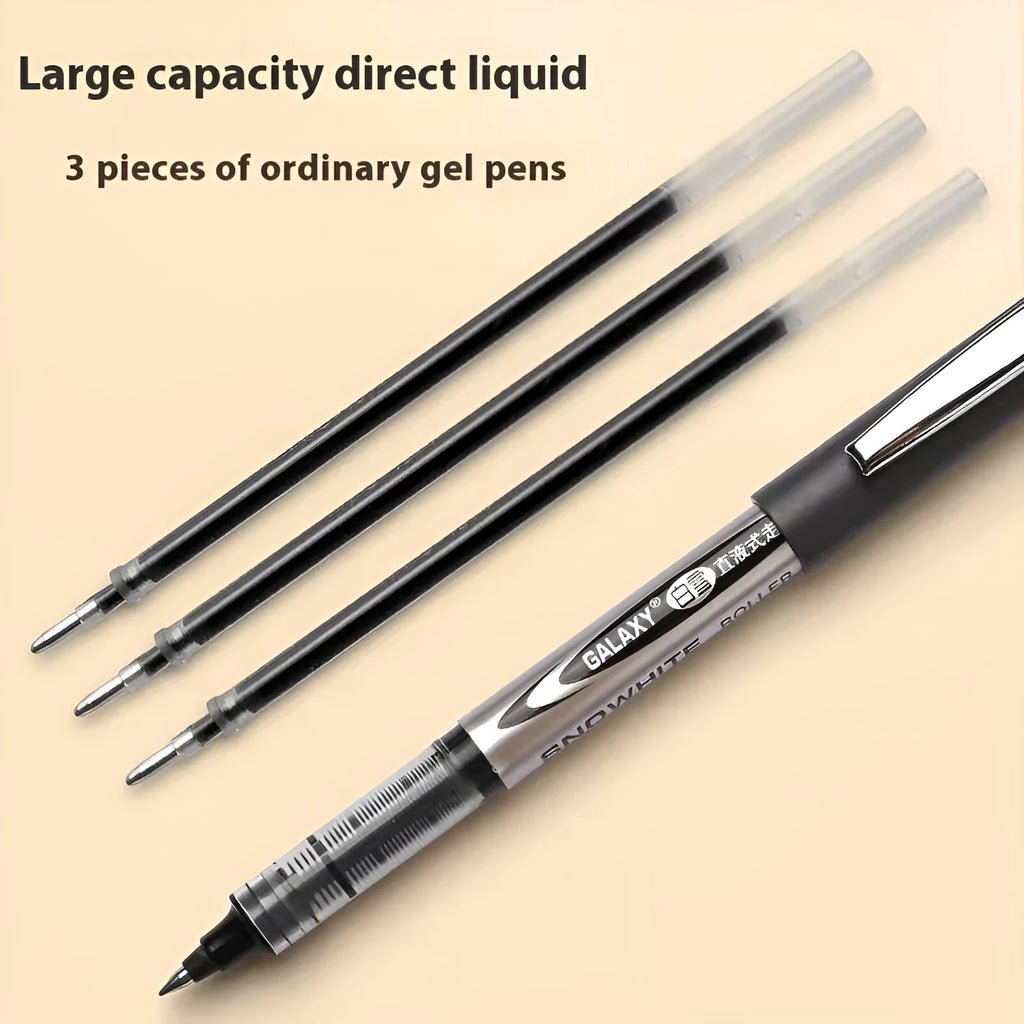 Box of twelve 0.5mm signature pens with quick-drying ink in assorted colours including black, blue and red.