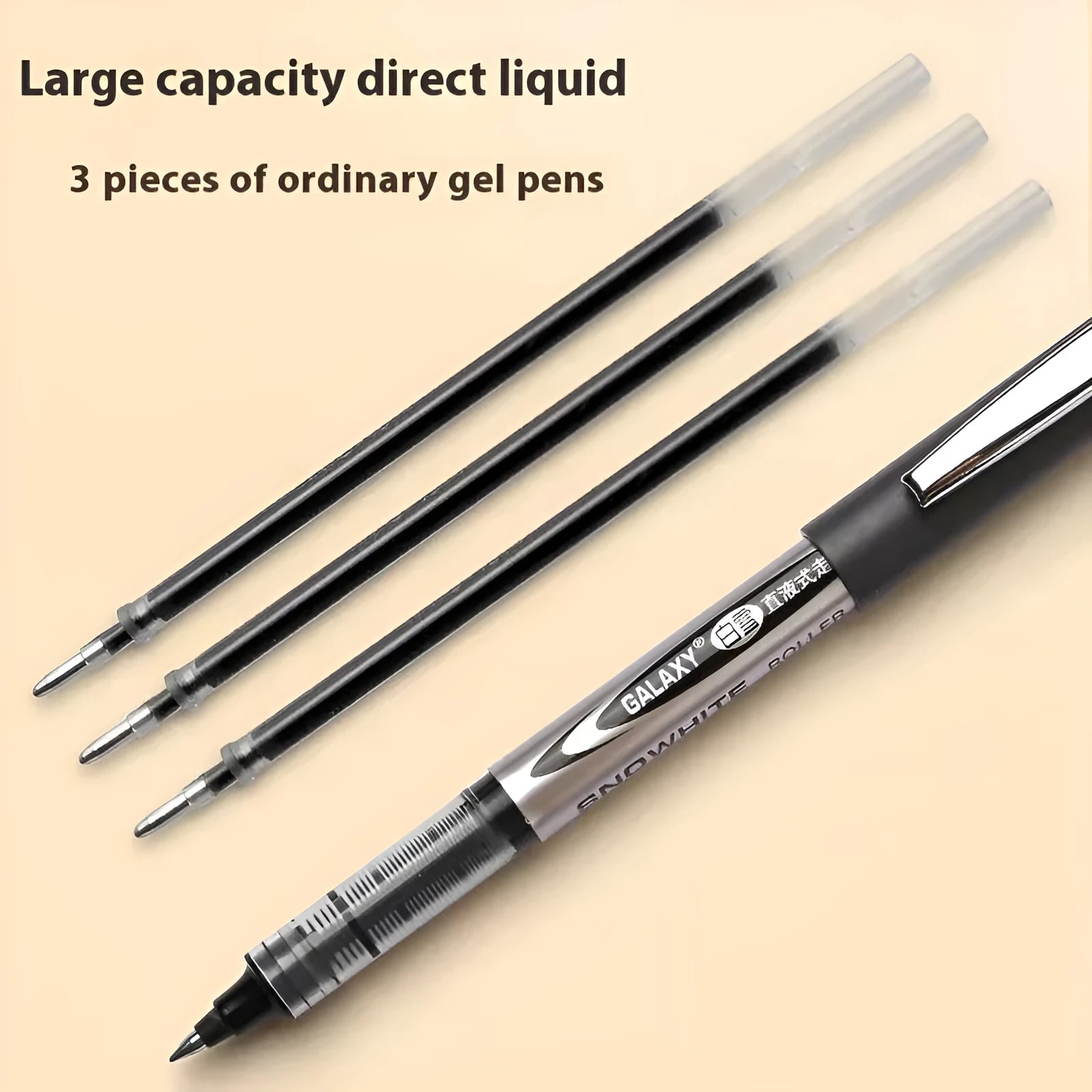 Box of twelve 0.5mm signature pens with quick-drying ink in assorted colours including black, blue and red.