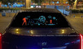 Voice control car rhythm light with 90 by 25cm electroluminescent panel showing music sync patterns